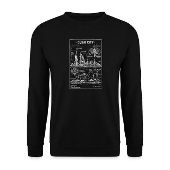 Dubai City Blueprint - Unisex Pullover - Schwarz - Vorne - Alina (178cm) & Michal (187cm)
