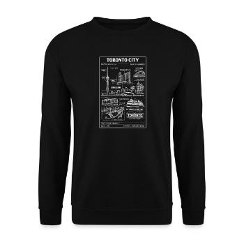 Toronto Skyline Blueprint Illustration - Unisex Pullover - Schwarz - Vorne - Alina (178cm) & Michal (187cm)