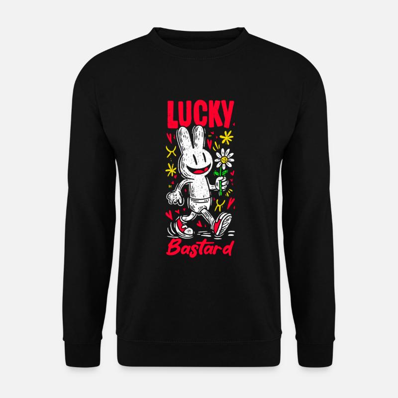 Pop Art de lapin avec fleur - Sweat-shirt Unisexe - noir