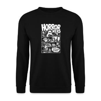 Horror Nerd Zu intelligent für Angst - Unisex Pullover - Schwarz - Vorne - Alina (178cm) & Michal (187cm)