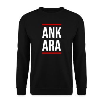 Ankara Bold Block Typography - Unisex Sweatshirt - black - Front - Alina (178cm) & Michal (187cm)