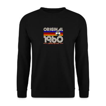 Original 1960 Vintage Casque Logo - Sweat-shirt Unisexe - noir - Devant - Alina (178cm) & Michal (187cm)