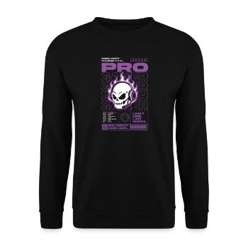 Conception du Crâne de Joueur Anxiété classé - Sweat-shirt Unisexe - noir - Devant - Alina (178cm) & Michal (187cm)
