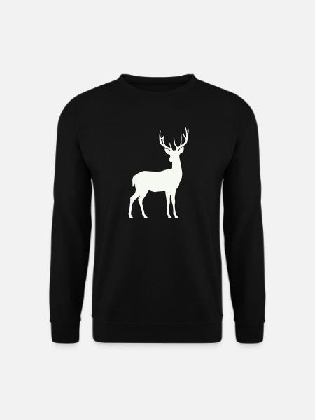 Deer silhouette in the moonlight - Unisex Sweatshirt - black