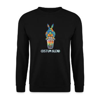 Bubble Tea Boba Drôle de Lapin mignon - Sweat-shirt Unisexe - noir - Devant - Alina (178cm) & Michal (187cm)