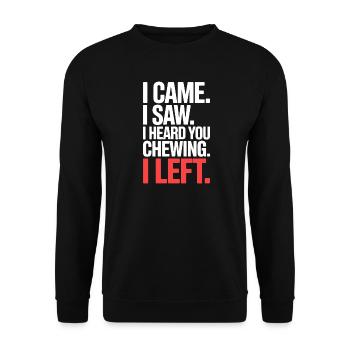 Bruits de mastication bruits de mastication bruits de claquement mastication mâchonnement - Sweat-shirt Unisexe - noir - Devant - Alina (178cm) & Michal (187cm)