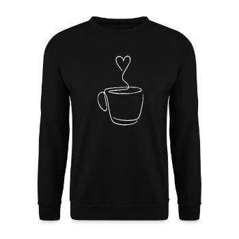 Heart Coffee Mug Coffee Lover - Unisex Sweatshirt - black - Front - Alina (178cm) & Michal (187cm)