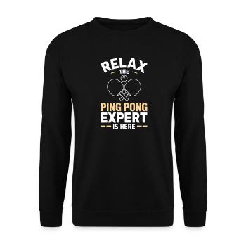 Table Tennis Ping Pong Table Tennis Player Gift - Unisex Sweatshirt - black - Front - Alina (178cm) & Michal (187cm)