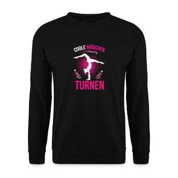  Coole Mädchen Turnen - Unisex Pullover - Schwarz - Vorne - Alina (178cm) & Michal (187cm)