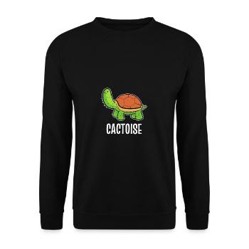 Cactoise Tier-und Kaktus-Liebhaber Geschenk - Unisex Pullover - Schwarz - Vorne - Alina (178cm) & Michal (187cm)