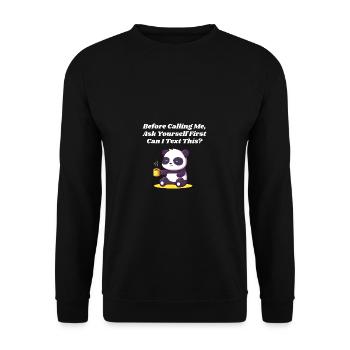 Bevor Sie mich anrufen, fragen Sie sich introverti - Unisex Pullover - Schwarz - Vorne - Alina (178cm) & Michal (187cm)