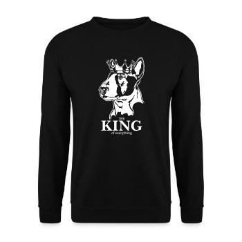 Bullterrier King of everything Hunde Hund Wilsigns - Unisex Pullover - Schwarz - Vorne - Alina (178cm) & Michal (187cm)