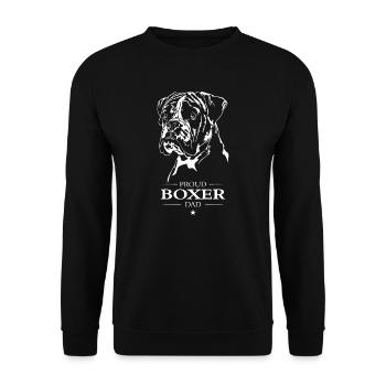 Boxer Dad Hund Hunde Hundesport Wilsigns - Unisex Pullover - Schwarz - Vorne - Alina (178cm) & Michal (187cm)