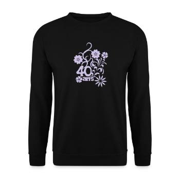 40 Jahrestag Blume - Unisex Pullover - Schwarz - Vorne - Alina (178cm) & Michal (187cm)