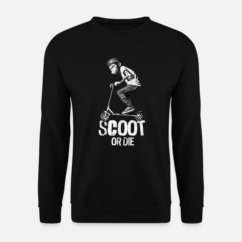 Stunt Scooter Affe macht Tricks - Unisex Pullover - Schwarz
