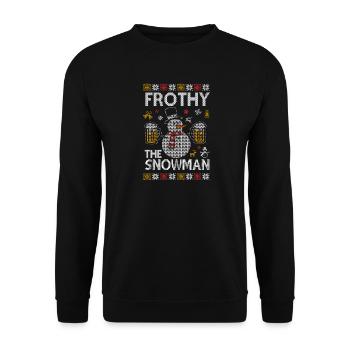 Frothy The Snowman Frosti the snowman - Unisex Sweatshirt - black - Front - Alina (178cm) & Michal (187cm)
