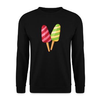 Eis Speiseeis Eiskrem Eiscreme Kugeleis Eisbecher - Unisex Pullover - Schwarz - Vorne - Alina (178cm) & Michal (187cm)