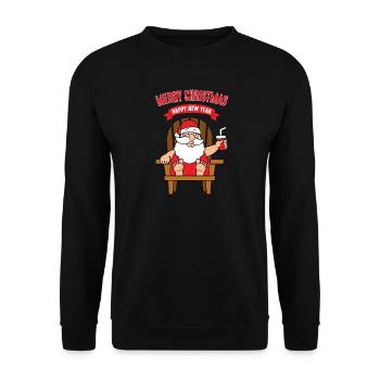 Christmas Santa Claus Christmas Santa Claus - Unisex Sweatshirt - black - Front - Alina (178cm) & Michal (187cm)