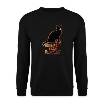 I´m a Cat & you know that! - Unisex Pullover - Schwarz - Vorne - Alina (178cm) & Michal (187cm)