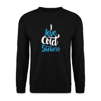 I Love Cold Showers - Unisex Sweatshirt - black - Front - Alina (178cm) & Michal (187cm)