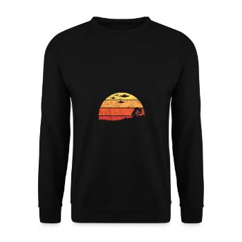 Ufo Soucoupes volantes Lever de soleil Silhouette - Sweat-shirt Unisexe - noir - Devant - Alina (178cm) & Michal (187cm)
