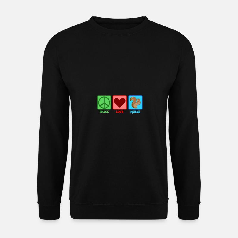 Squirrel Squirrel - Peace Love - Unisex Sweatshirt - black