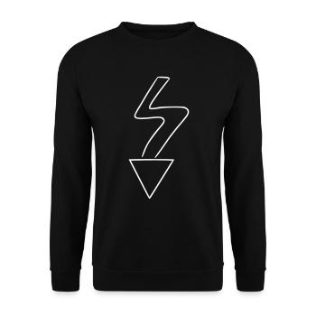 Arrow drawing sketch white - Unisex Sweatshirt - black - Front - Alina (178cm) & Michal (187cm)