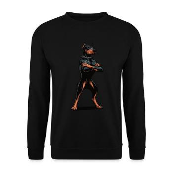Doberman Doberman Propriétaire Doberman Lovers - Sweat-shirt Unisexe - noir - Devant - Alina (178cm) & Michal (187cm)