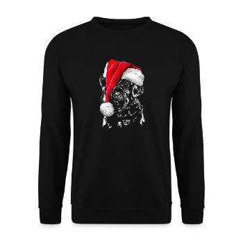 Santa GIANT SCHNAUZER Chiens de Noël Wilsigns - Sweat-shirt Unisexe - noir - Devant - Alina (178cm) & Michal (187cm)