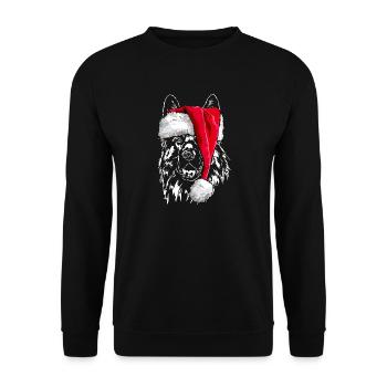 Santa DEUTSCHER SCHÄFERHUND Weihnachten Wilsigns - Unisex Pullover - Schwarz - Vorne - Alina (178cm) & Michal (187cm)