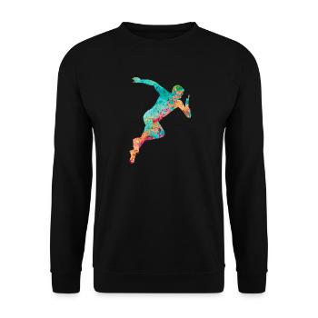 Jogging und Laufen - Unisex Pullover - Schwarz - Vorne - Alina (178cm) & Michal (187cm)