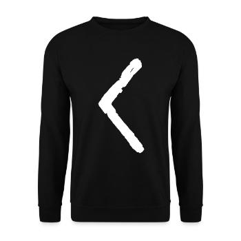 Elder Futhark Rune Kenaz - lettre C &K - Sweat-shirt Unisexe - noir - Devant - Alina (178cm) & Michal (187cm)
