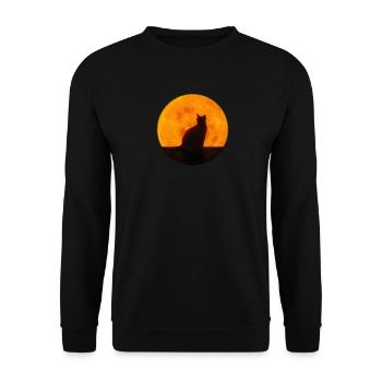 Katze - Unisex Pullover - Schwarz - Vorne - Alina (178cm) & Michal (187cm)