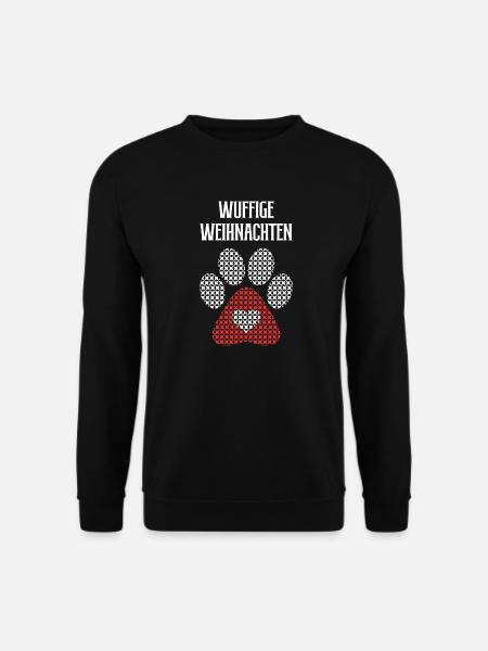 Wuffige Weihnachten Hund Hundemotiv Hundeliebhaber - Unisex Pullover - Schwarz