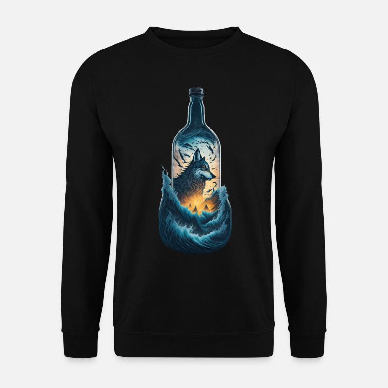 Wolf - Unisex Pullover - Schwarz