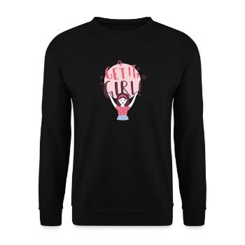 Obtenez-le, fille! - Sweat-shirt Unisexe - noir - Devant - Alina (178cm) & Michal (187cm)