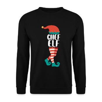 Weihnachts Elf Partnerlook Design Xmas Elfen - Unisex Pullover - Schwarz - Vorne - Alina (178cm) & Michal (187cm)