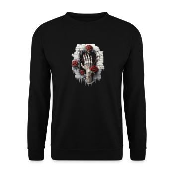 Roses and Illustrations: A Gothic Collection - Unisex Sweatshirt - black - Front - Alina (178cm) & Michal (187cm)