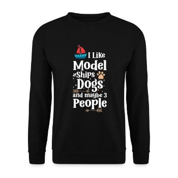 Ship Ship Model Sea Anchor - Unisex Sweatshirt - black - Front - Alina (178cm) & Michal (187cm)