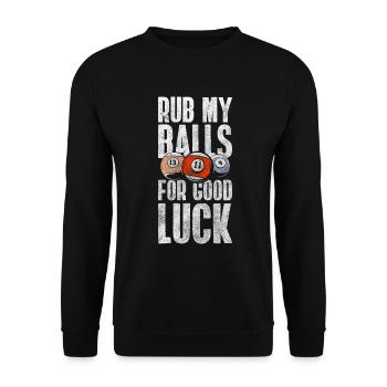 Pool Ball Cue - Unisex Sweatshirt - black - Front - Alina (178cm) & Michal (187cm)