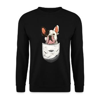 Dog Gift Chest Bag French Bulldog - Unisex Sweatshirt - black - Front - Alina (178cm) & Michal (187cm)