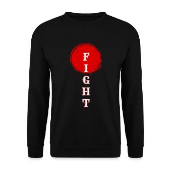 FIGHT Motivations-T-Shirt - Unisex Pullover - Schwarz - Vorne - Alina (178cm) & Michal (187cm)