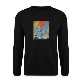 Chemie Lehrer Retro Vintage Geschenk Wissenschaft - Unisex Pullover - Schwarz - Vorne - Alina (178cm) & Michal (187cm)