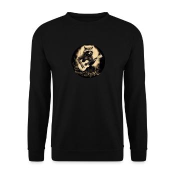 Raccoon jouant de la guitare 2 - Sweat-shirt Unisexe - noir - Devant - Alina (178cm) & Michal (187cm)