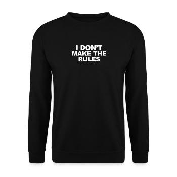 Ich mach die Regeln Nicht - Unisex Pullover - Schwarz - Vorne - Alina (178cm) & Michal (187cm)