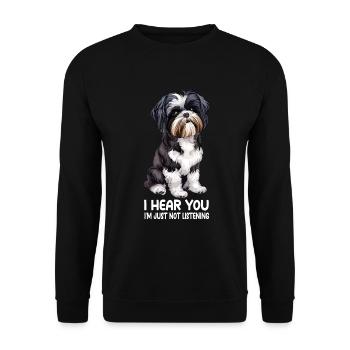 Shih Tzu - Unisex Pullover - Schwarz - Vorne - Alina (178cm) & Michal (187cm)