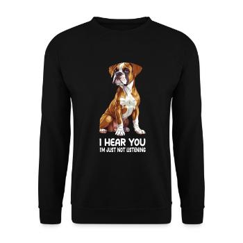 Boxer - Unisex Pullover - Schwarz - Vorne - Alina (178cm) & Michal (187cm)