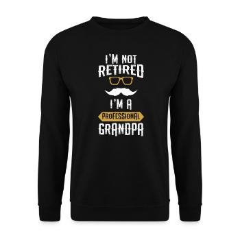 Retired Professional Grandpa Retirement Gift - Unisex Sweatshirt - black - Front - Alina (178cm) & Michal (187cm)