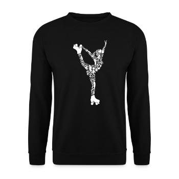 Roller Skates Girls Roller Skates Roller Skating - Unisex Sweatshirt - black - Front - Alina (178cm) & Michal (187cm)