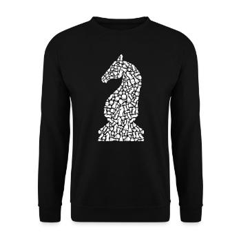 Chess Piece Symbols Board Game Chess Player - Unisex Sweatshirt - black - Front - Alina (178cm) & Michal (187cm)